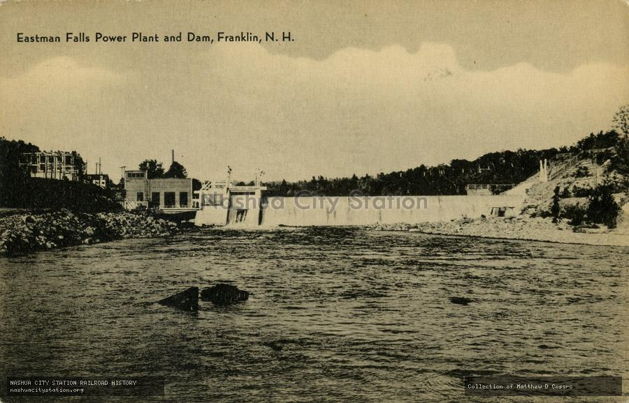 Postcard: Eastman Falls Power Plant and Dam, Franklin, N.H.